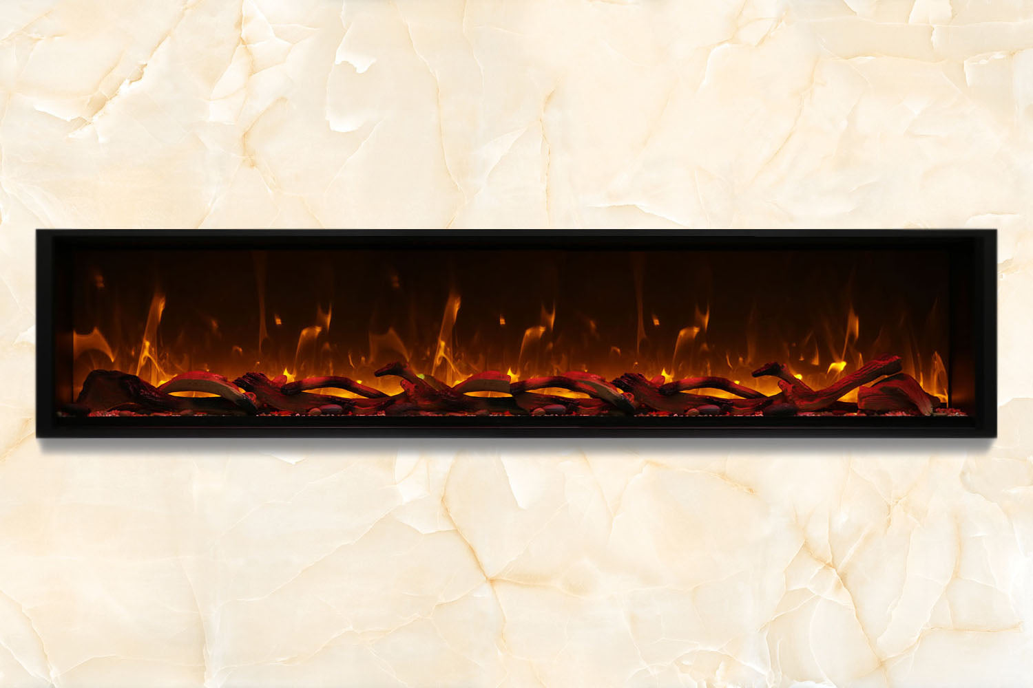 Amantii Symmetry 100'' Extra Tall & Deep Recessed Linear Indoor/Outdoor Electric Fireplace