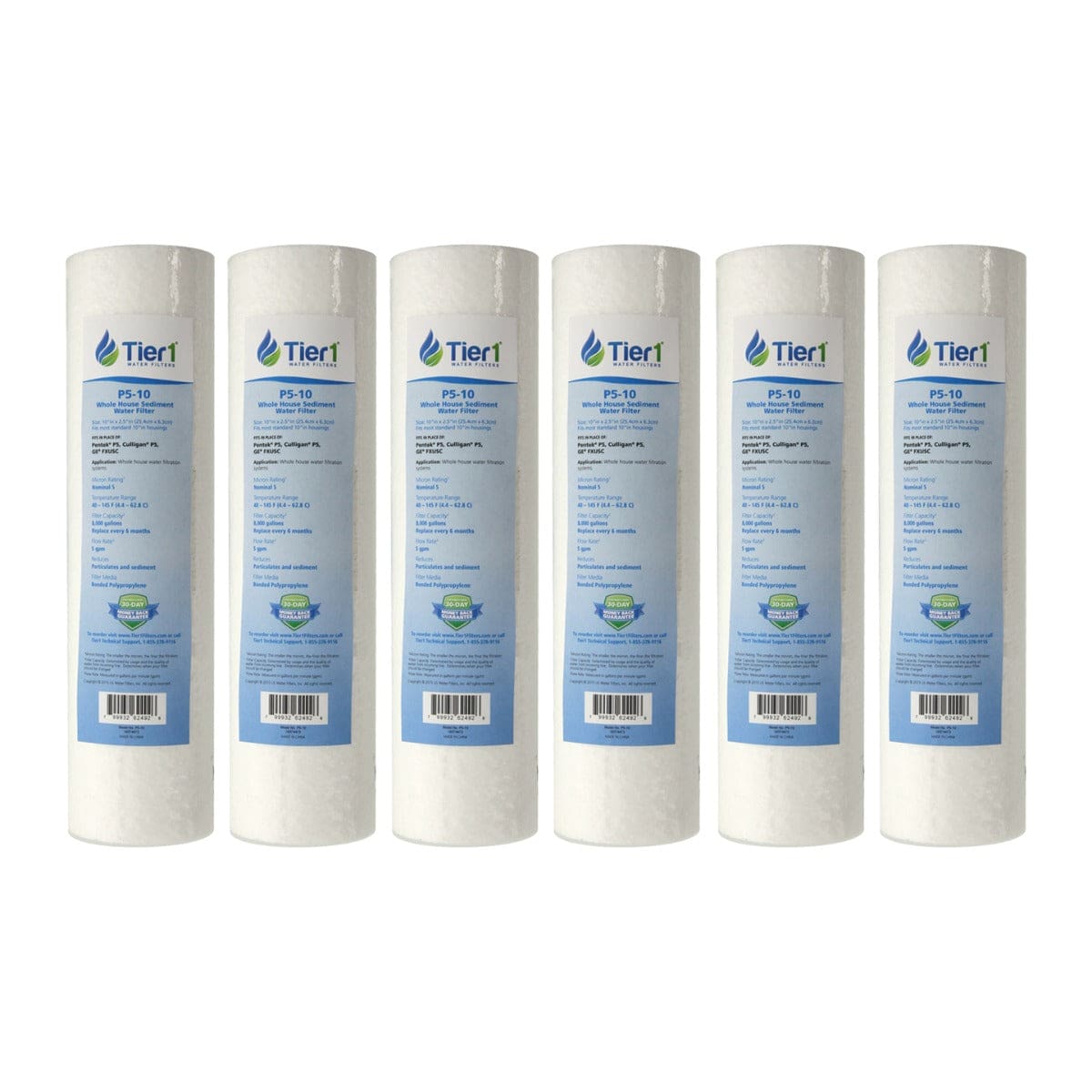 10 X 2.5 Inch 5 micron Polypropylene Replacement Filter by Tier1 6 PACKS