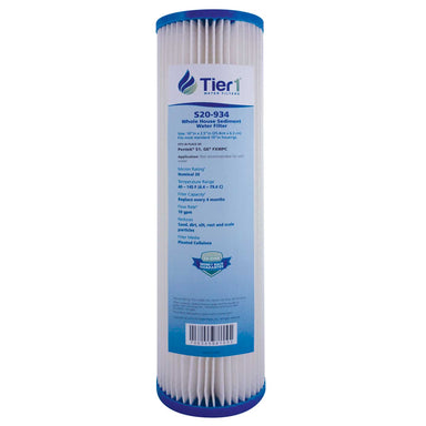 10 X 2.5 Pleated Cellulose Replacement Filter by Tier1 (20 micron) WITH LABEL