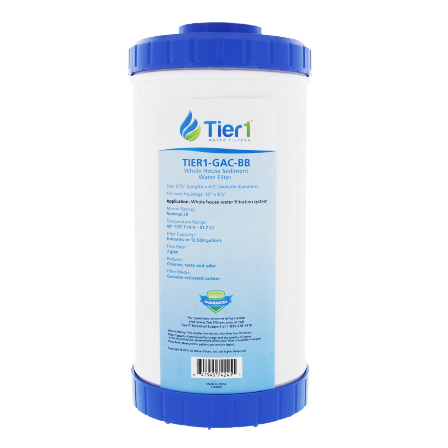 10 X 4.5 Granular Activated Carbon Replacement Filter (20 micron) WITH LABEL