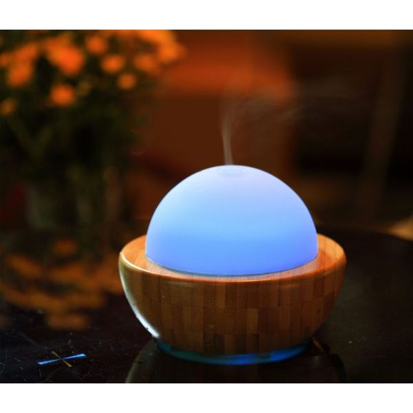 SPT Ultrasonic Aroma Diffuser/Humidifier with Bamboo Base (Sphere)