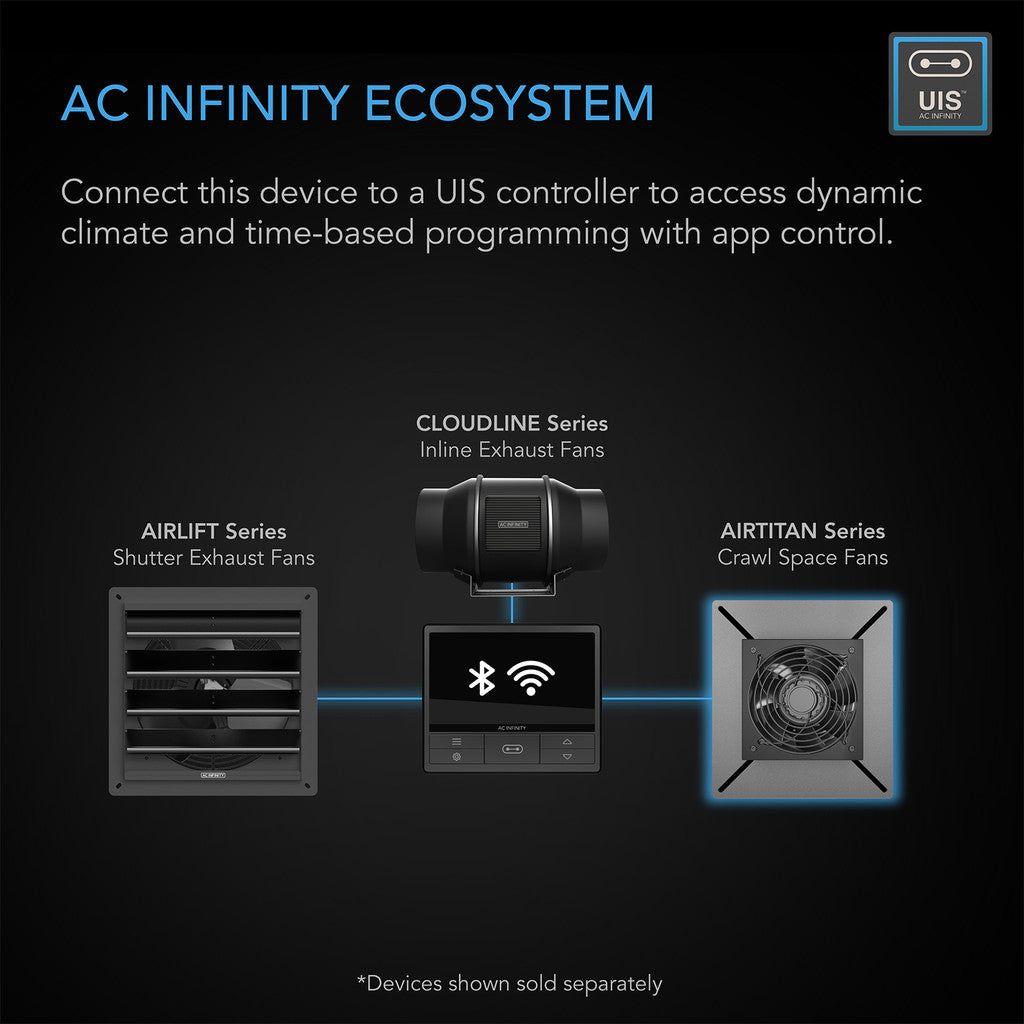 AC Infinity AIRLIFT S16, Shutter Exhaust Ventilation Fan 16, Speed Controller DETAILS