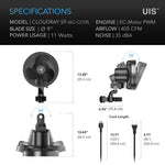 AC Infinity CLOUDRAY S9, Gen 2 Grow Tent Clip Fan 9” with Long-Life EC Motor, 10-Level Dynamic Wind Modes & Fan Speeds, 10-Level Auto Oscillation