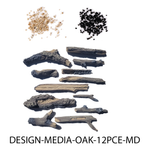 Remii OAK – 12 Piece Media Kit Includes: 12 medium Oak logs, 2 colors of vermiculite