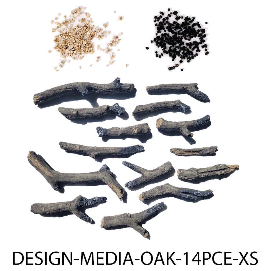 Remii OAK – 14 Piece Media Kit Includes: 14 small Oak logs, 2 colors of vermiculite