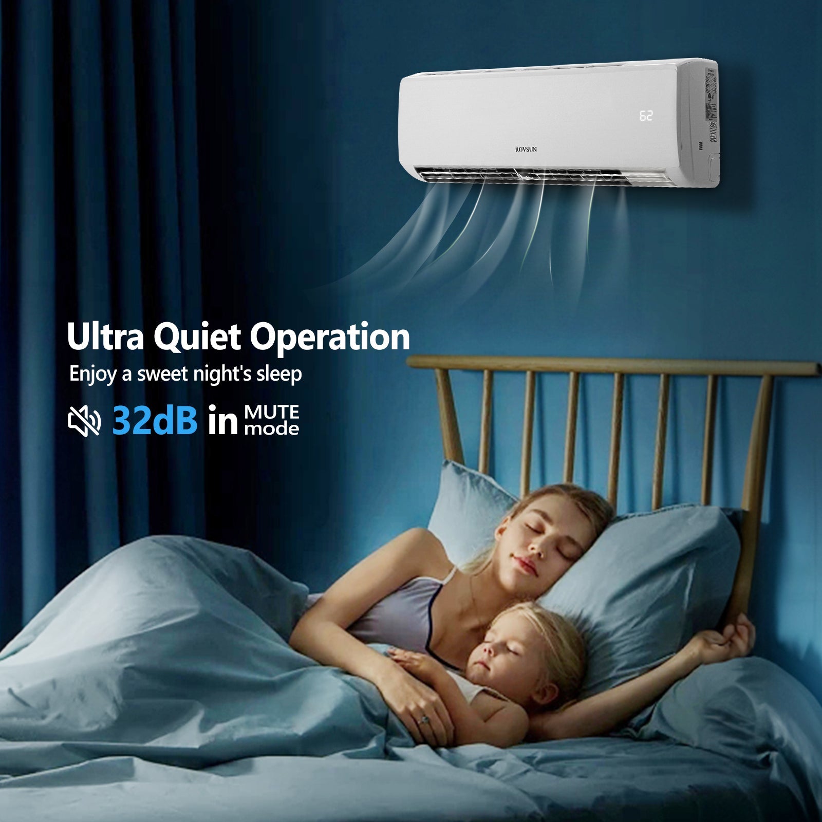 ROVSUN 18,000 BTU 19 SEER2 230V Wifi Enabled Ductless Mini Split Air Conditioner with Heat Pump Inverter & Install Kit