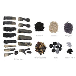 Remii SPLIT LOG 16 Piece Deluxe Media Set – Includes 16 logs, stones, pebbles, and embers