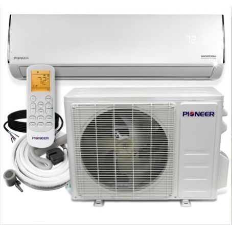 Pioneer® Diamante Pro Series 9,000 BTU 19 SEER2 Ductless Mini-Split Air Conditioner Inverter+ Heat Pump Full Set 115V with 16 Ft. Kit