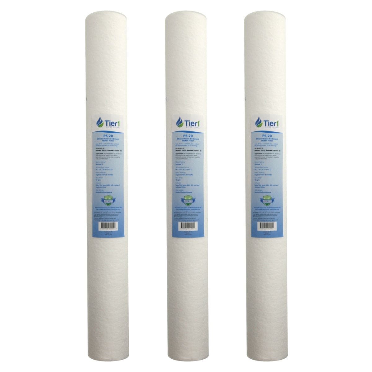20 X 2.5 Polypropylene Replacement Filter by Tier1 (5 micron) 3 PACKS