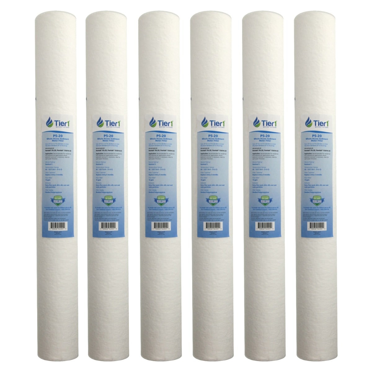 20 X 2.5 Polypropylene Replacement Filter by Tier1 (5 micron) 6 PACKS