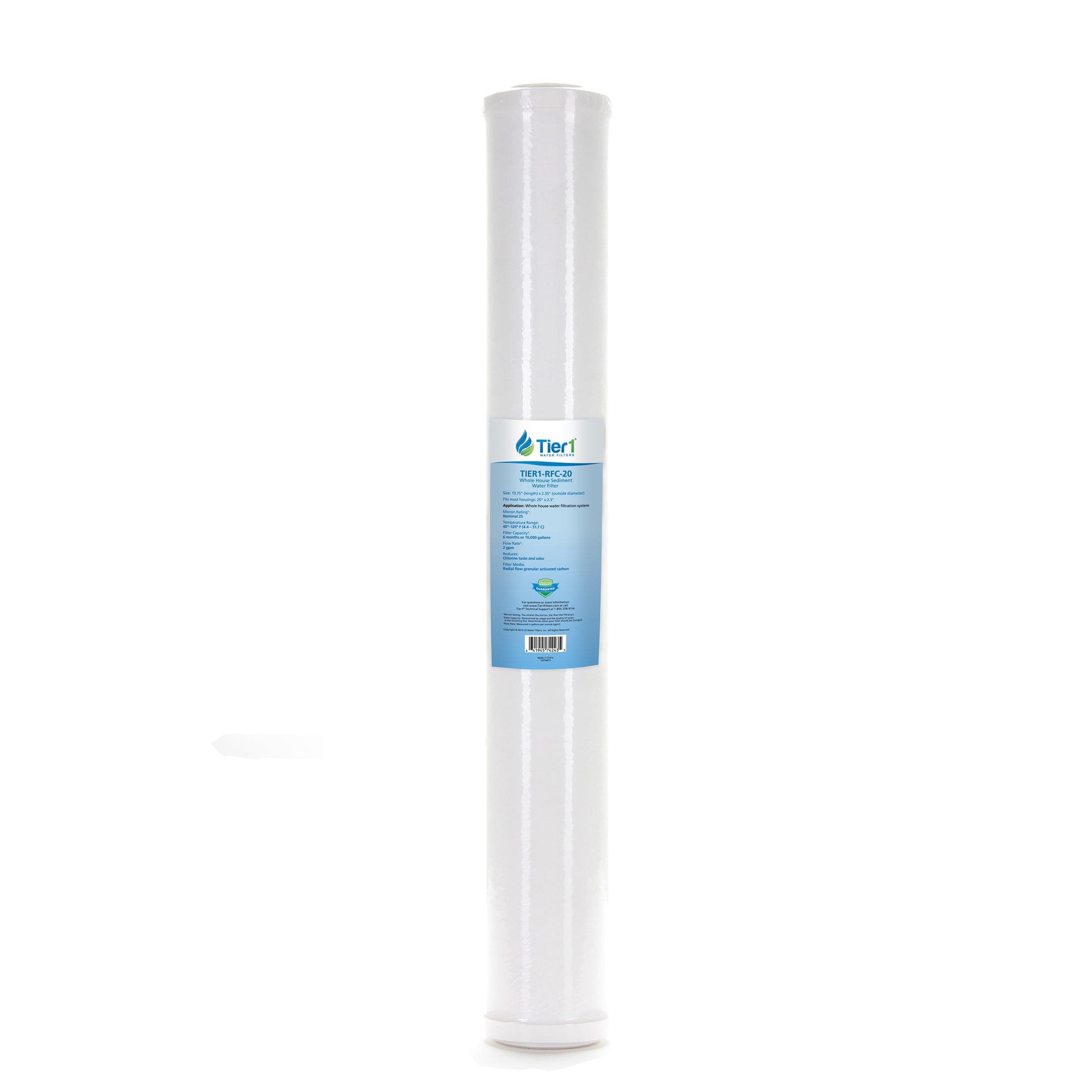 20 X 2.5 Radial Flow Granular Activated Carbon Replacement Filter (25 micron) WITH LABEL