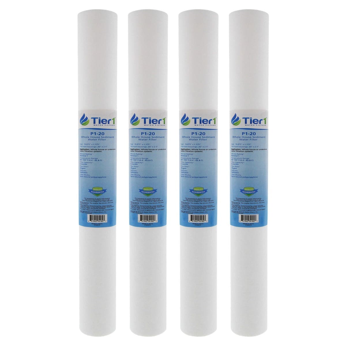 20 X 2.5 Spun Wound Polypropylene Replacement Filter by Tier1 (1 micron) 4 PACKS