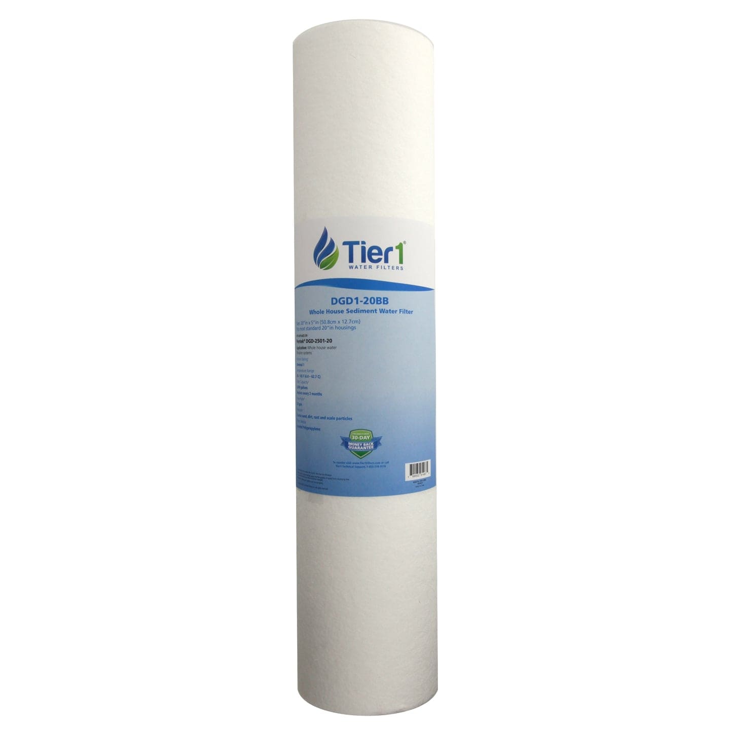 20 X 4.5 Spun Wound Polypropylene Replacement Filter by Tier1 (1 micron) WITH LABEL