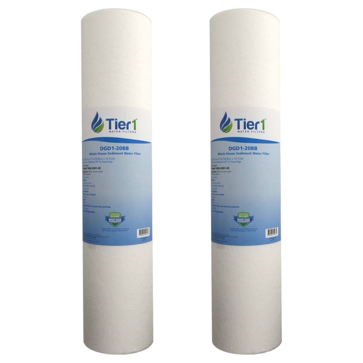 20 X 4.5 Spun Wound Polypropylene Replacement Filter by Tier1 (1 micron) 2 PACKS