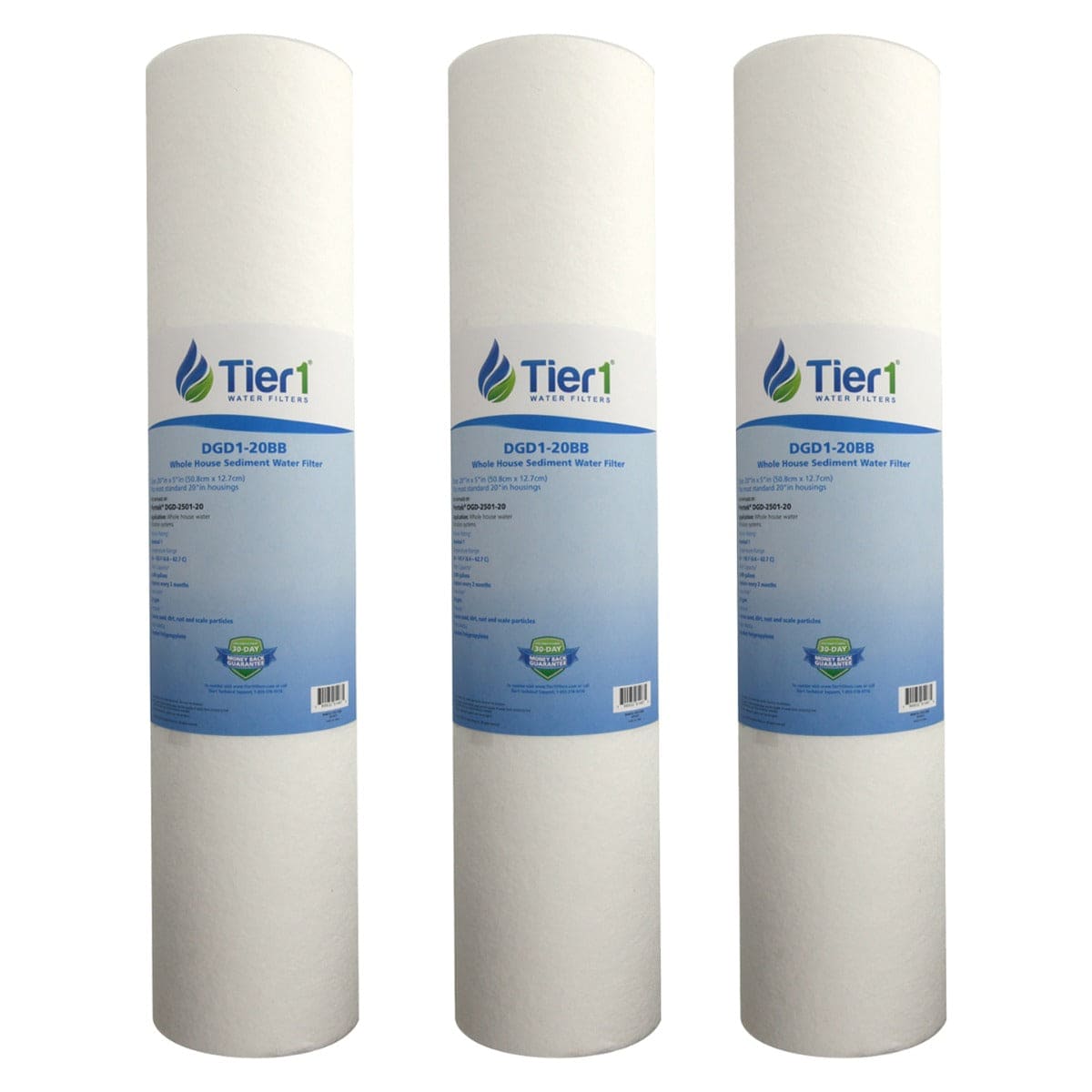 20 X 4.5 Spun Wound Polypropylene Replacement Filter by Tier1 (1 micron) 3 PACKS