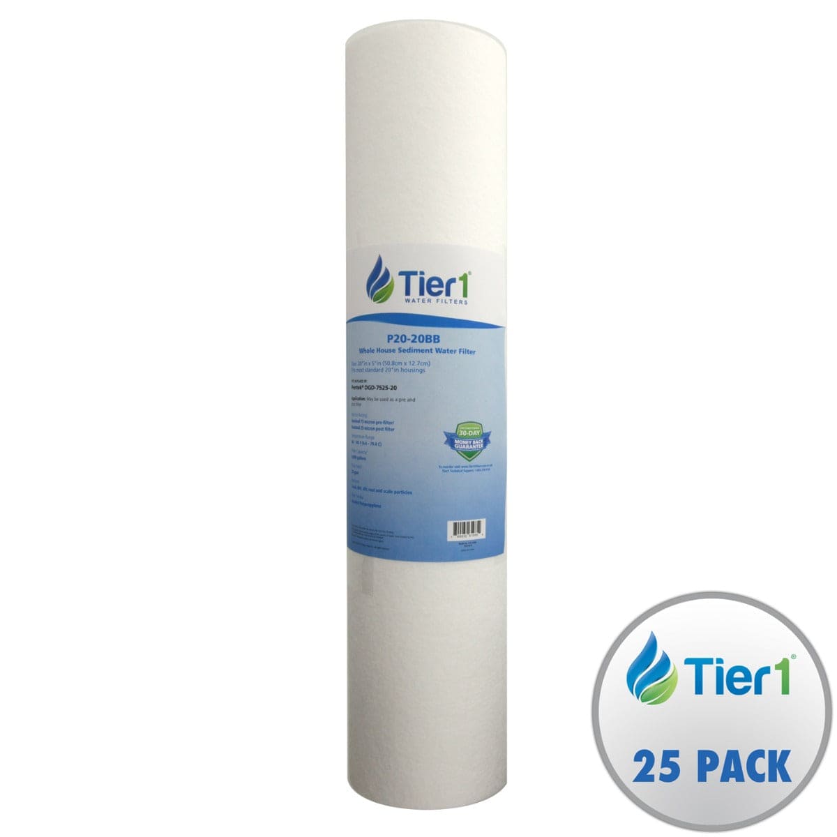 20 X 4.5 Spun Wound Polypropylene Replacement Filter by Tier1 (20 micron)WITH LABEL