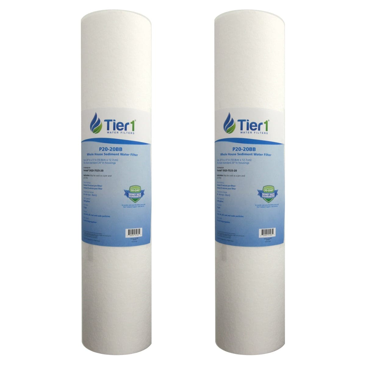 20 X 4.5 Spun Wound Polypropylene Replacement Filter by Tier1 (20 micron) 2 PACKS