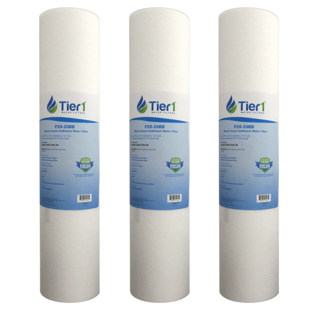 20 X 4.5 Spun Wound Polypropylene Replacement Filter by Tier1 (20 micron) 3 PACKS