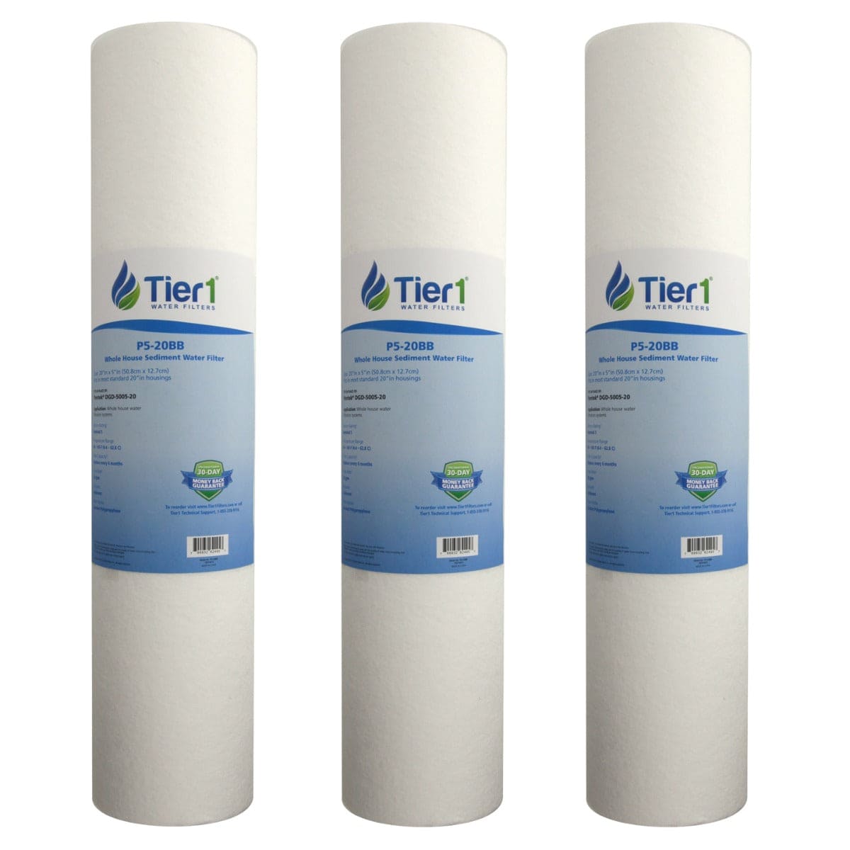 20 X 4.5 Spun Wound Polypropylene Replacement Filter by Tier1 (5 micron) 3 PACKS