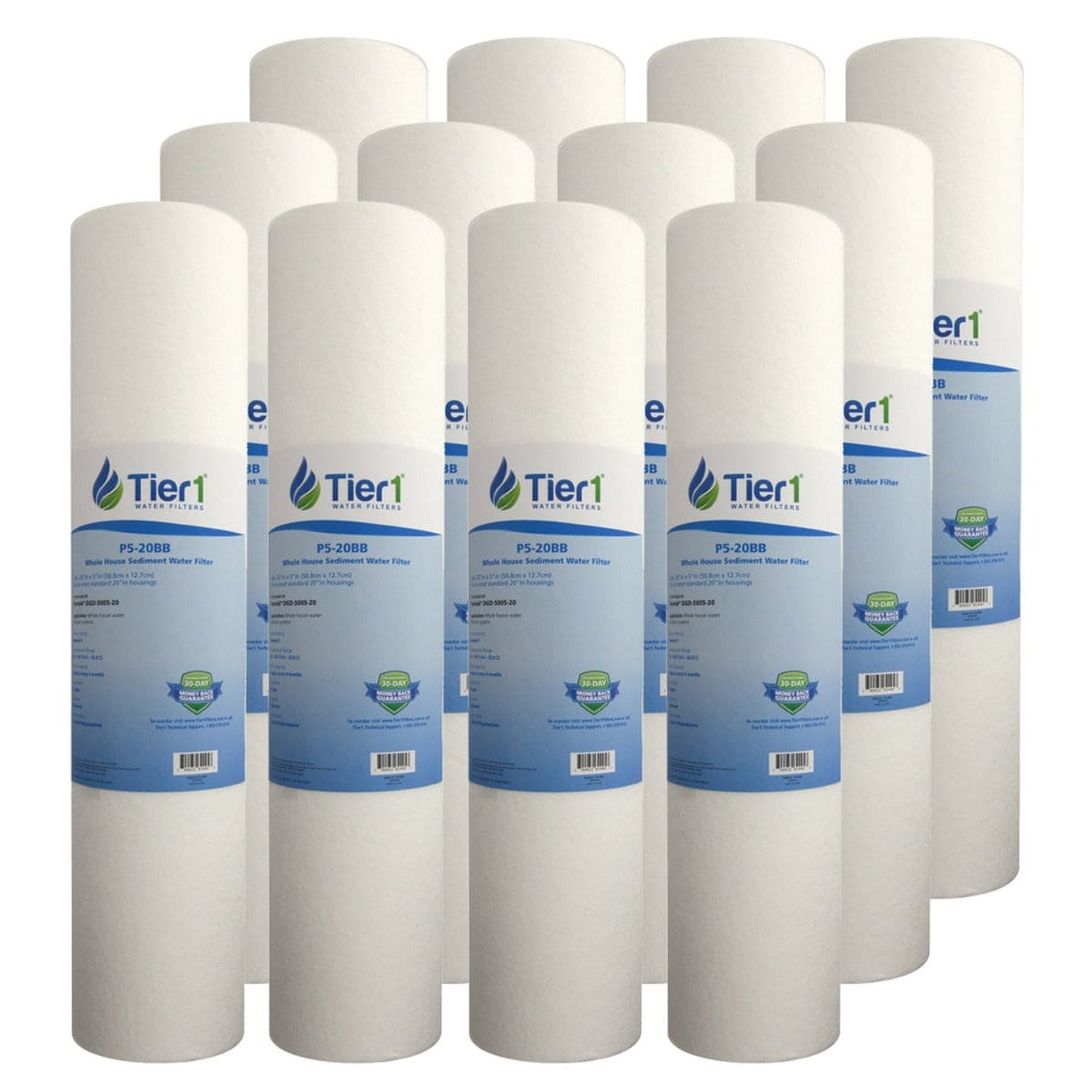 20 X 4.5 Spun Wound Polypropylene Replacement Filter by Tier1 (5 micron) 12 PACKS