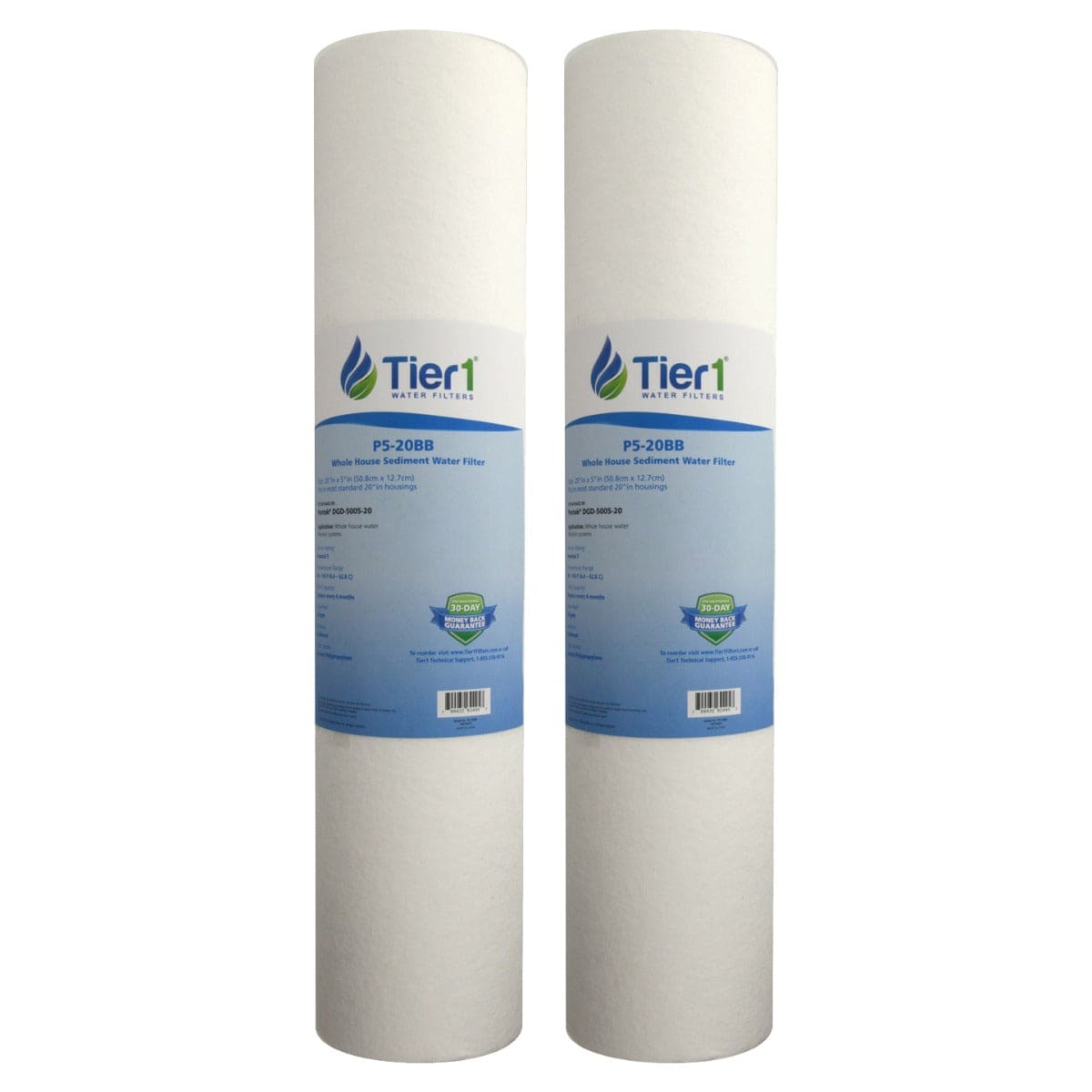 20 X 4.5 Spun Wound Polypropylene Replacement Filter by Tier1 (5 micron) 2 PACKS