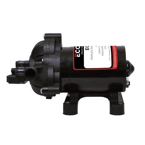 Eccotemp EccoFlo Diaphragm 12V Water Pump and Strainer Black