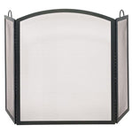 3 Fold Black Wrought Iron Arch Screen - Large
