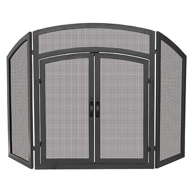 3 Fold Black Wrought Iron Arch Top with Doors FRONT VIEW