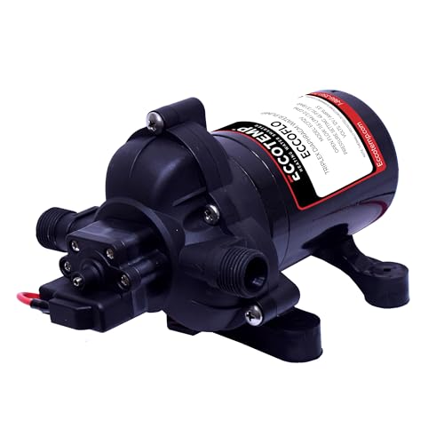 Eccotemp EccoFlo Diaphragm 12V Water Pump and Strainer Black