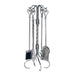 5 Pc Pewter Wrought Iron Fireset with Heart Handles