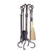 5 Piece Bronze Fireset With Ring/Swirl Handles