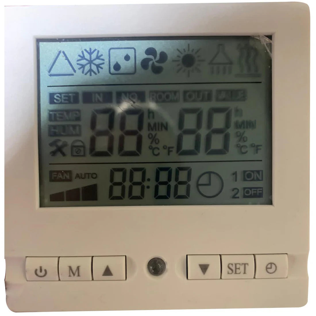 Fibro Pool Heater digital controller, FH Series 4 Prong Black plug end for FH120/FH220 FRONT VIEW