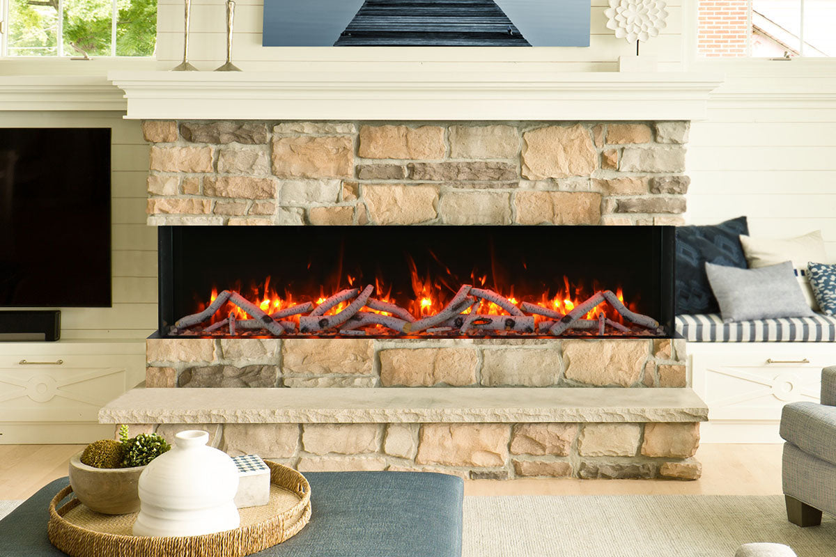 Amantii Panorama Tru View Slim 60-inch 3-Sided Built In Indoor/Outdoor Electric Fireplace