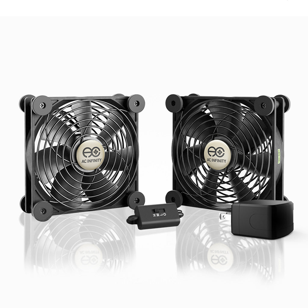 AC Infinity MULTIFAN S7-P, Quiet AC-Powered Cooling Fan, Dual 120mm