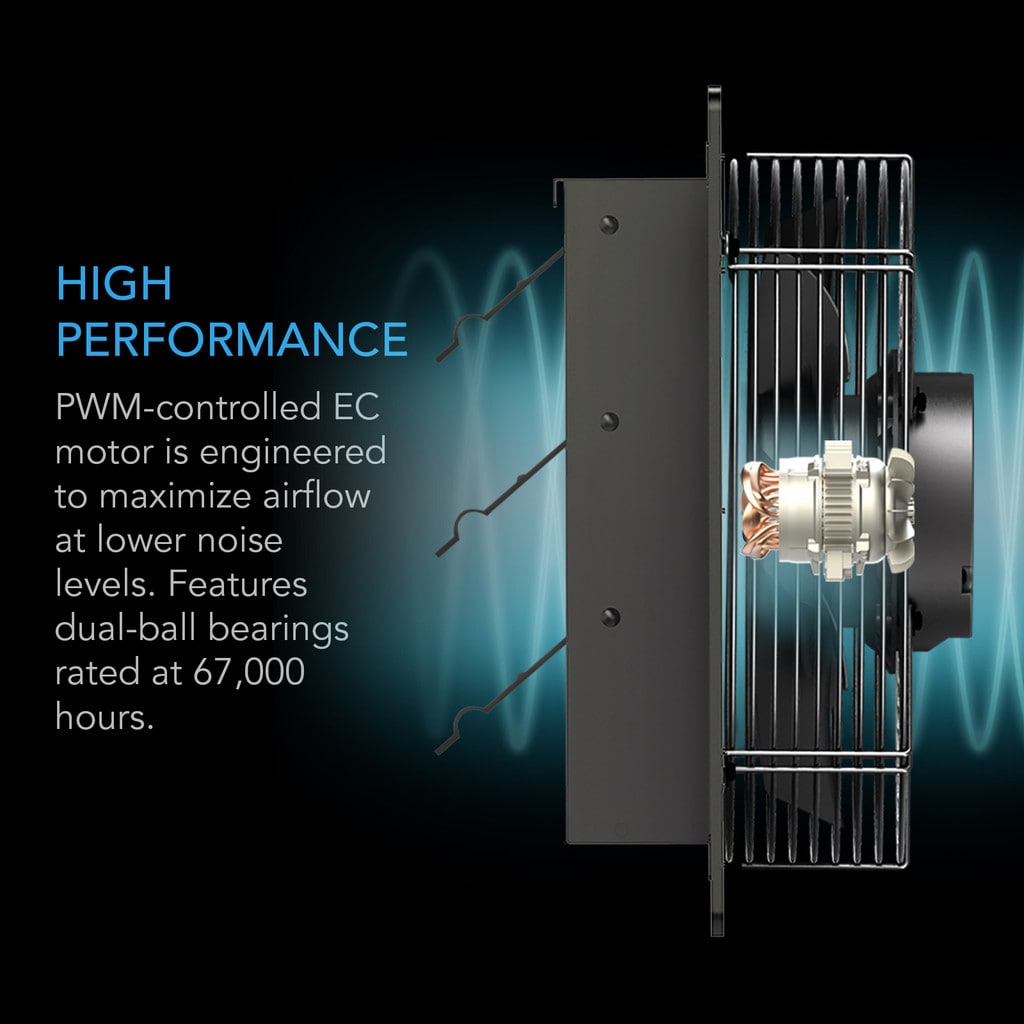 AC Infinity AIRLIFT S10, Shutter Exhaust Ventilation Fan 10", Speed Controller DETAILS