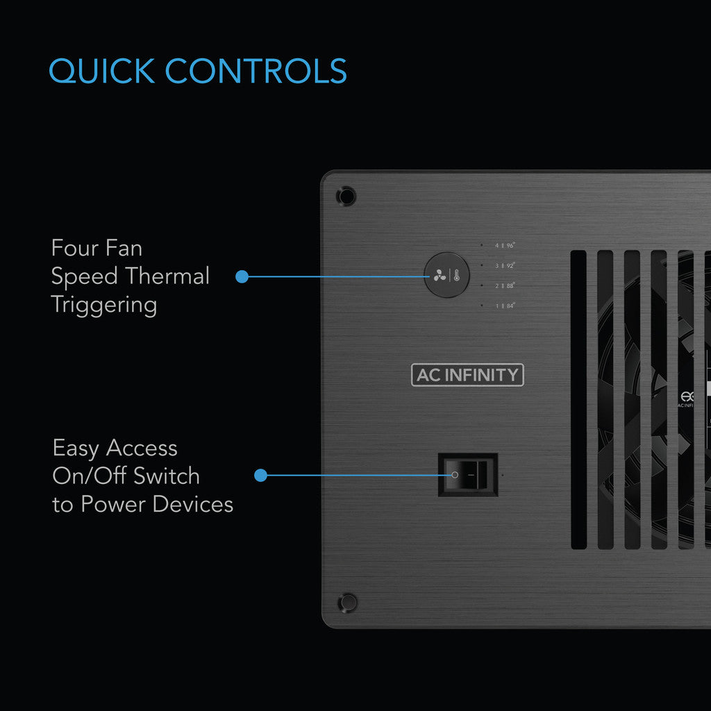 AC Infinity AIRPLATE P7, Quiet Cabinet Cooling Fan System, Thermal Triggering DETAILS