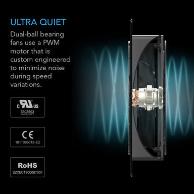 AC Infinity AIRPLATE P7, Quiet Cabinet Cooling Fan System, Thermal Triggering DETAILS