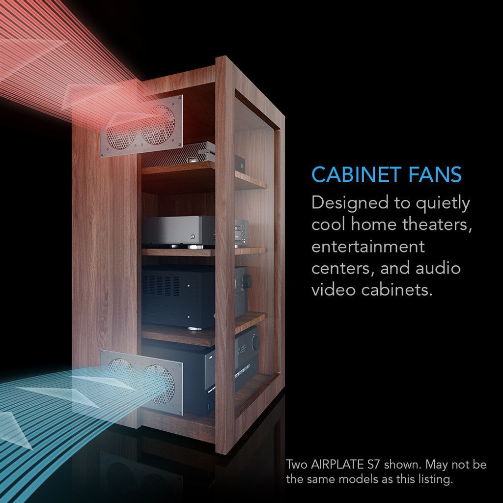 AC Infinity AIRPLATE S1, Home Theater and AV Quiet Cabinet Cooling Fan System, 4 Inch DETAILS