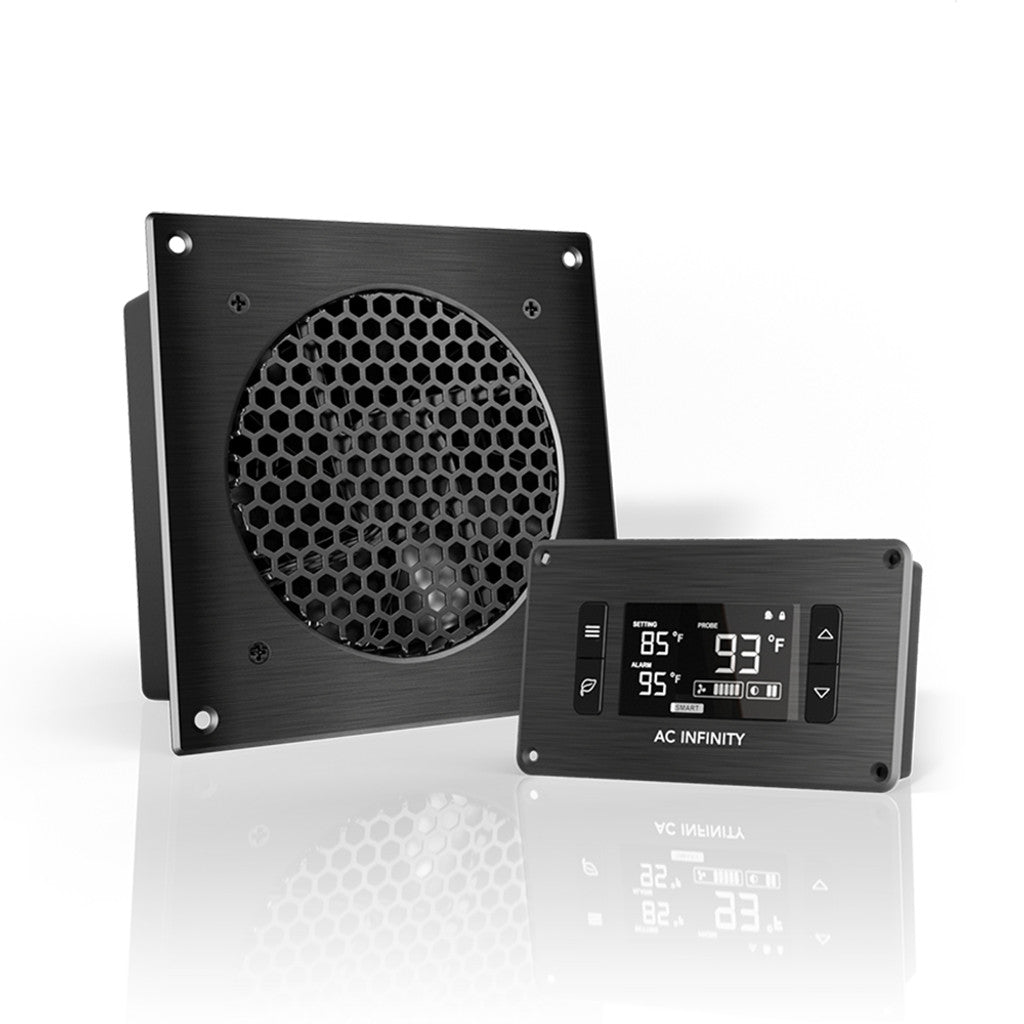 AC Infinity AIRPLATE T3, Home Theater and AV Quiet Cabinet Cooling Fan System, 6 Inch SIDE VIEW