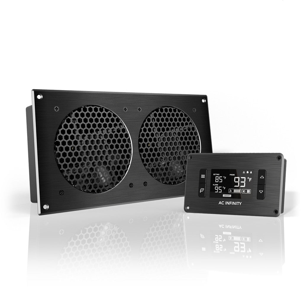 AC Infinity AIRPLATE T7, Home Theater and AV Quiet Cabinet Cooling Fan System, 12 Inch SIDE VIEW