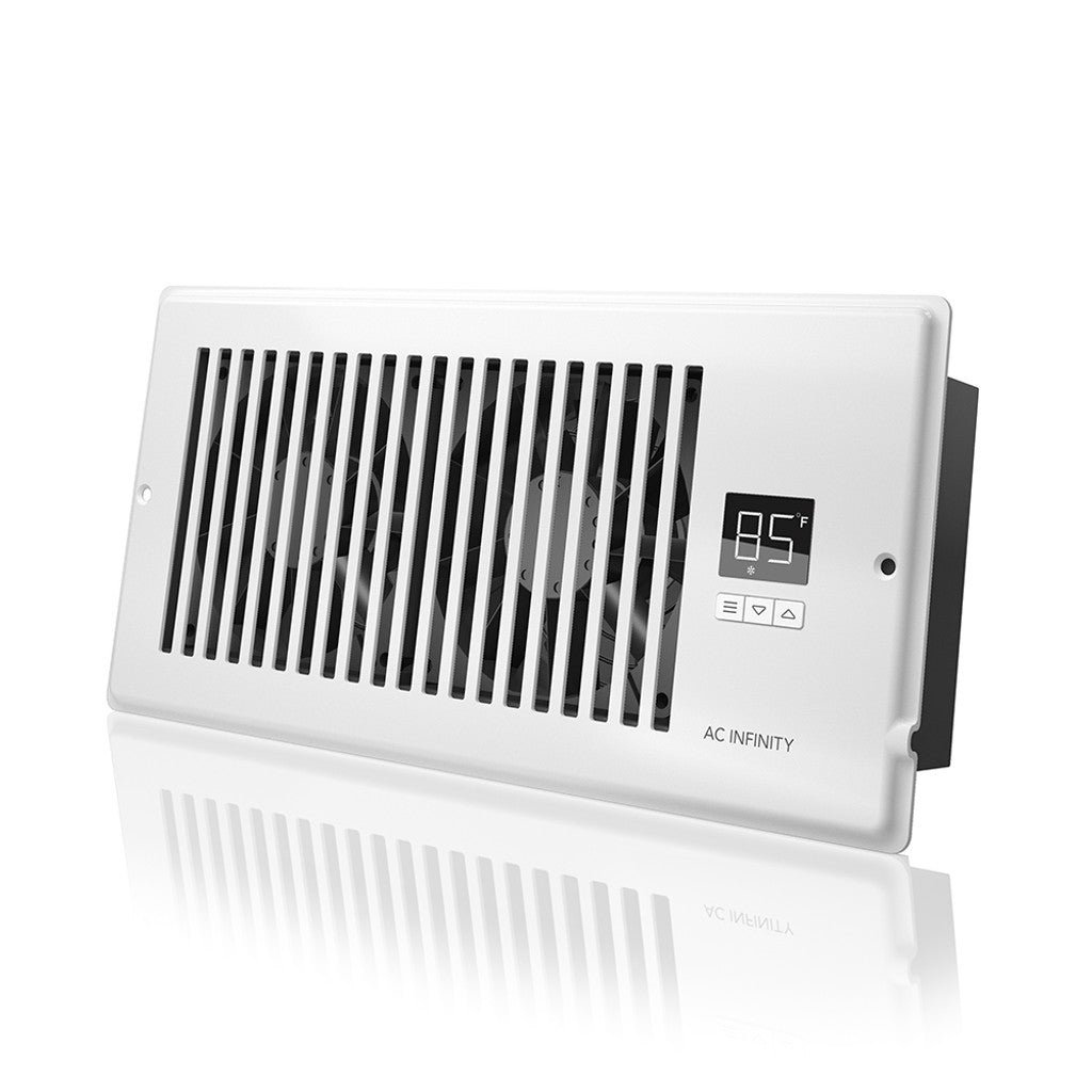 AC Infinity AIRTAP T4, Quiet Register Booster Fan System, White, for 4” x 10” Registers