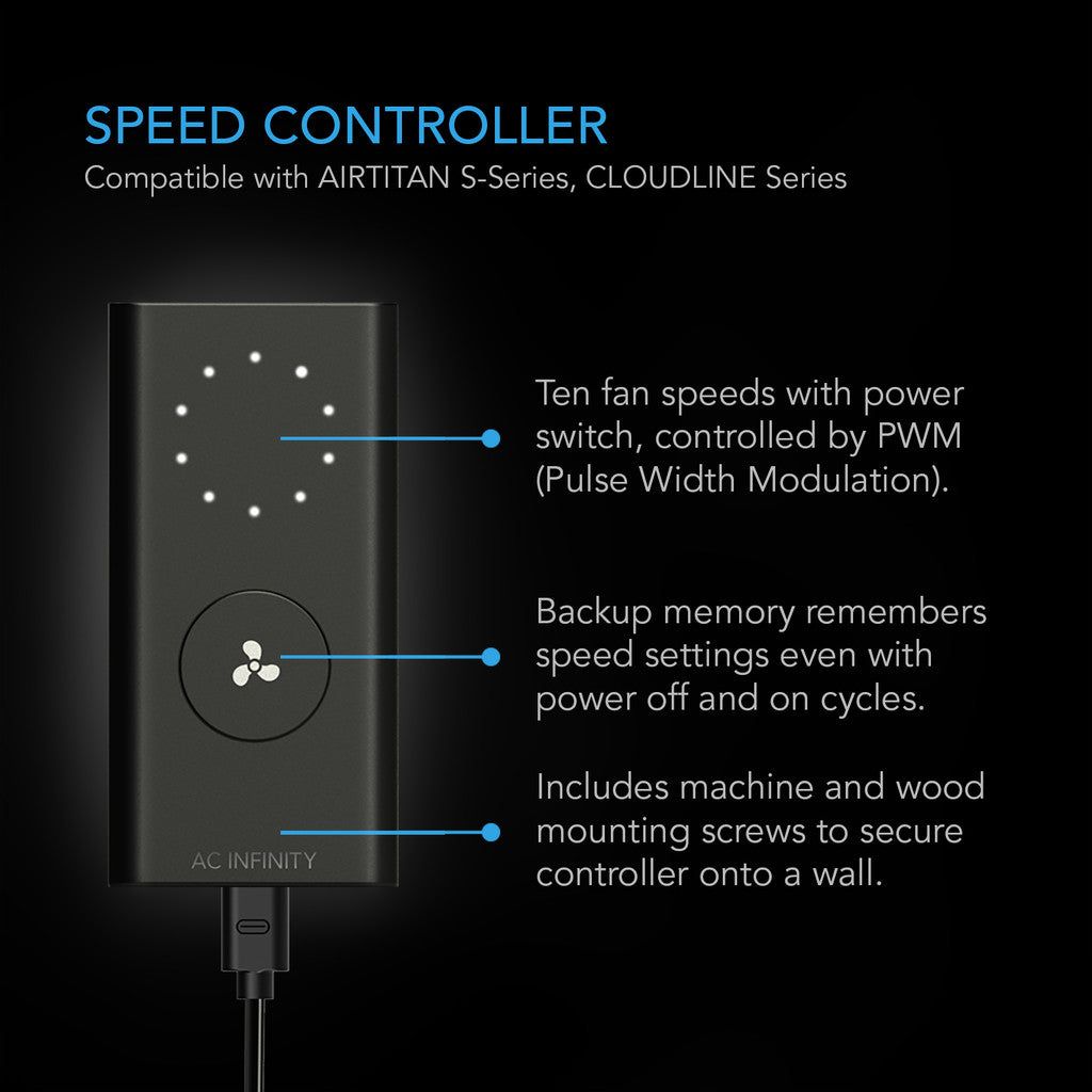 AC Infinity AIRTITAN S3, Crawlspace Fan with Speed Controller, 6-Inch DETAILS