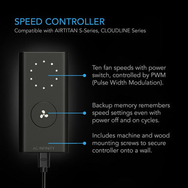 AC Infinity AIRTITAN S3, Crawlspace Fan with Speed Controller, 6-Inch DETAILS