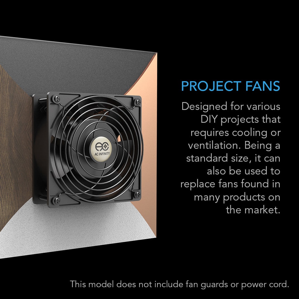 AC Infinity AXIAL 1238W, 120V AC Muffin Fan with Wire-Leads Adapter, 120mm x 38mm High Speed DETAILS