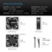 AC Infinity AXIAL 1238W, 120V AC Muffin Fan with Wire-Leads Adapter, 120mm x 38mm High Speed SPECIFICATIONS