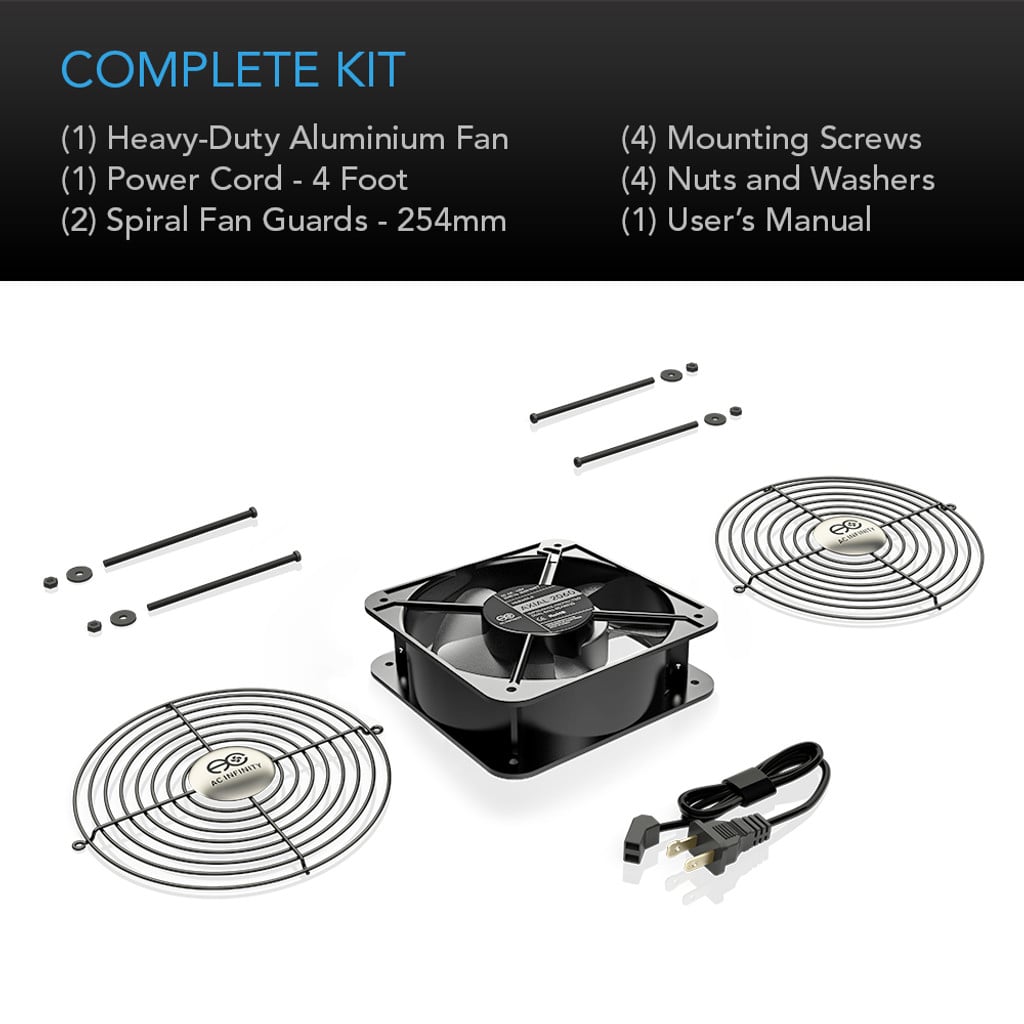 AC Infinity AXIAL 2060, Muffin 120V AC Cooling Fan, 200mm x 200mm x 60mm WITH ACCESSORIES