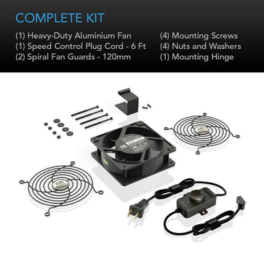 AC Infinity AXIAL S1238, Muffin 120V AC Cooling Fan, 120mm x 120mm x 38mm COMPLETE KIT