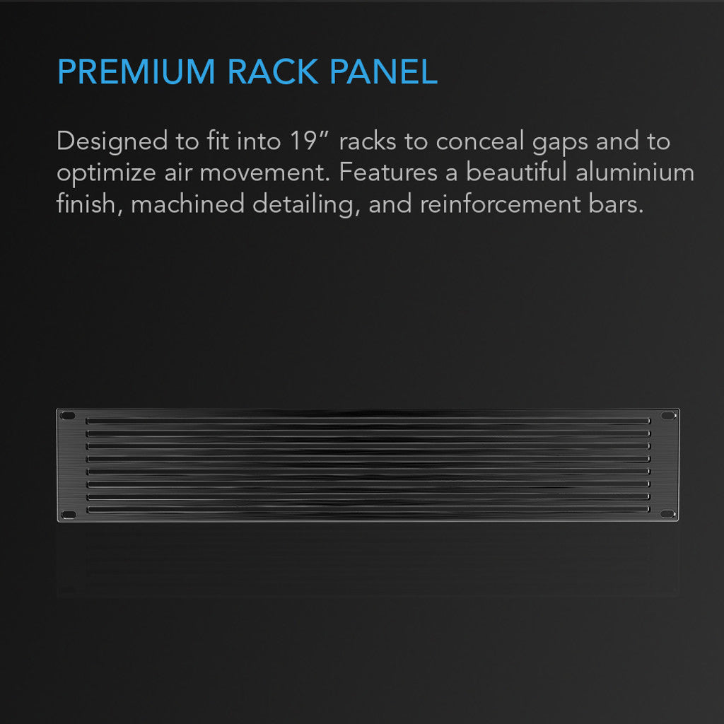 AC Infinity Anodized Aluminum Rack Panel Vented 2U DETAILS