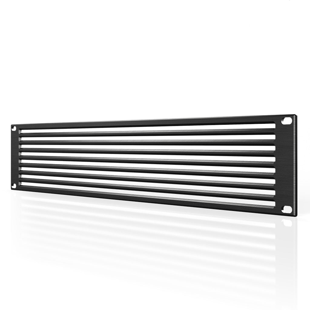 AC Infinity Anodized Aluminum Rack Panel Vented 2U SIDE VIEW