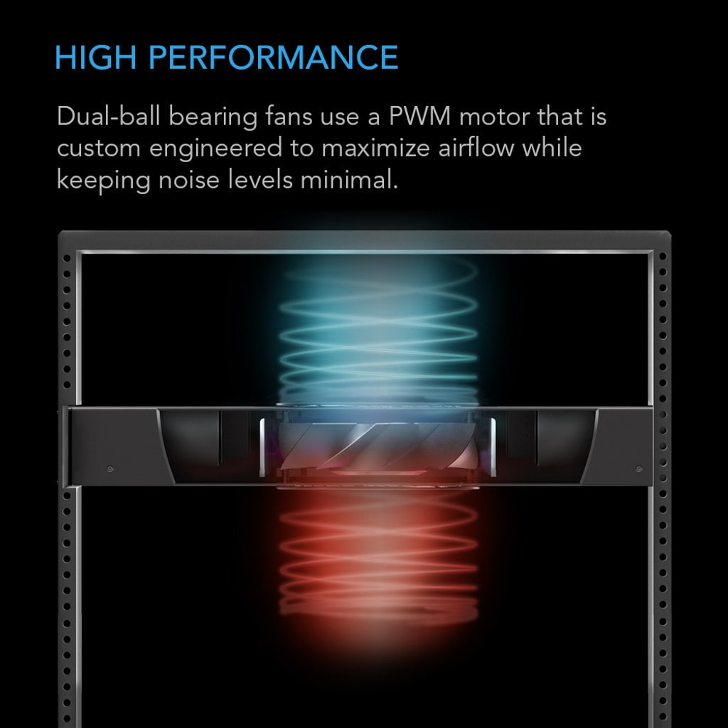 AC Infinity CLOUDPLATE T2, Quiet Rack Cooling Fan System 1U, Top Exhaust DETAILS